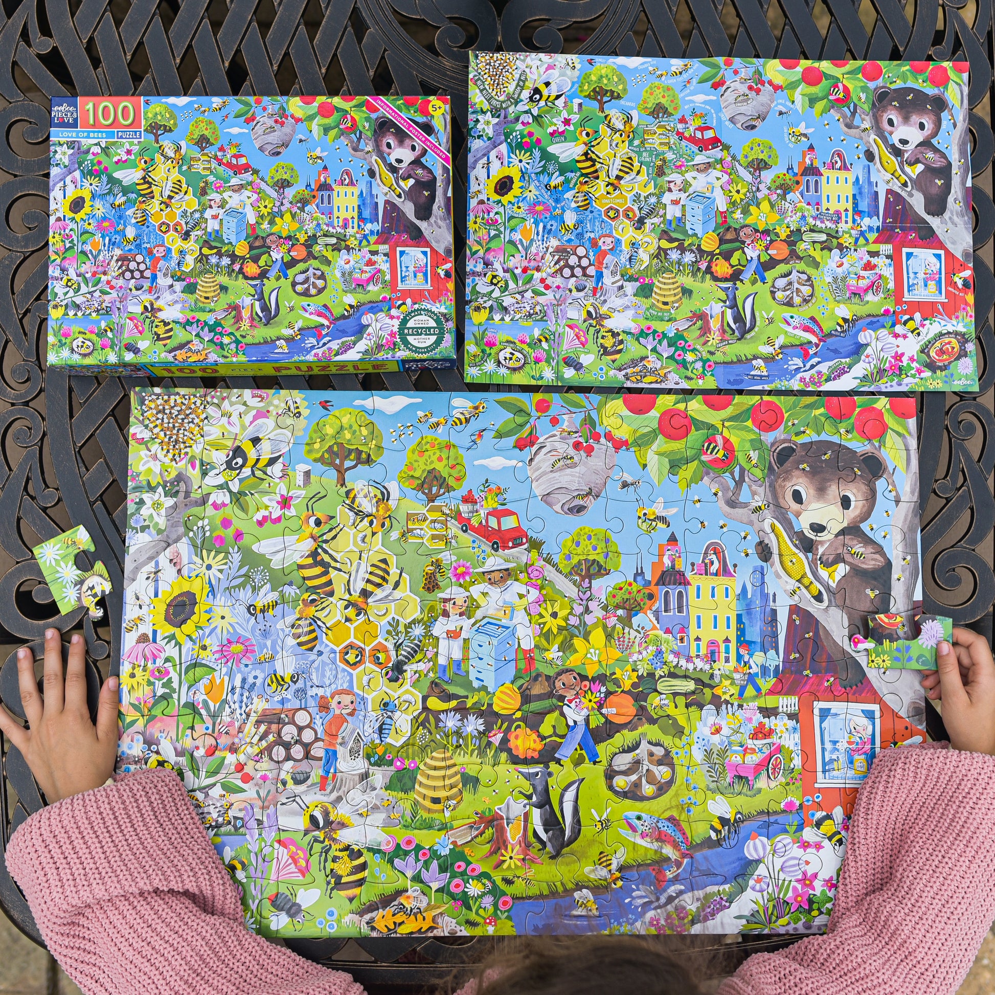 Love of Bees 100 Piece Jigsaw Puzzle eeBoo Gifts for Kids 5+