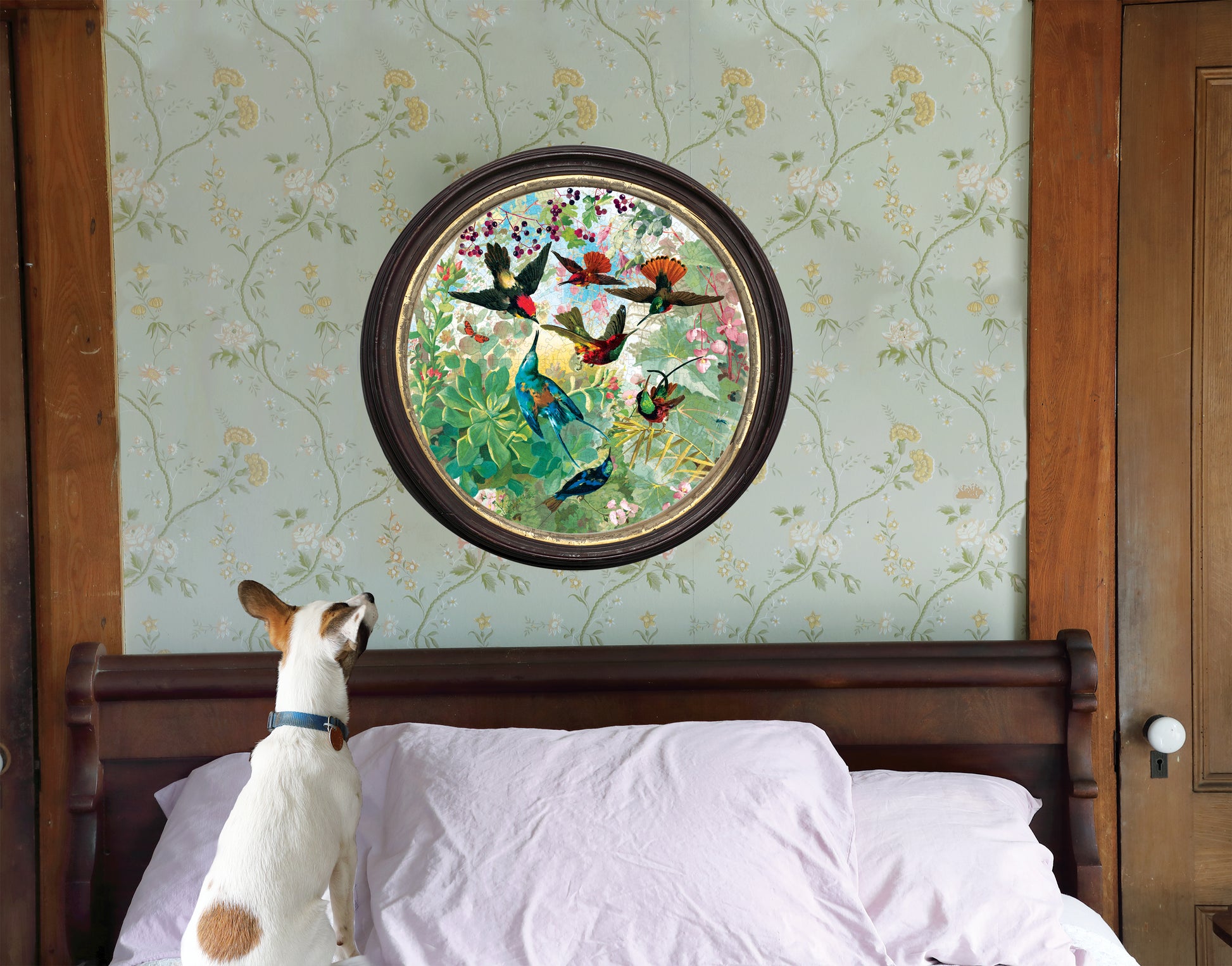 Hummingbirds and Succulents 500 Piece Round Puzzle eeBoo