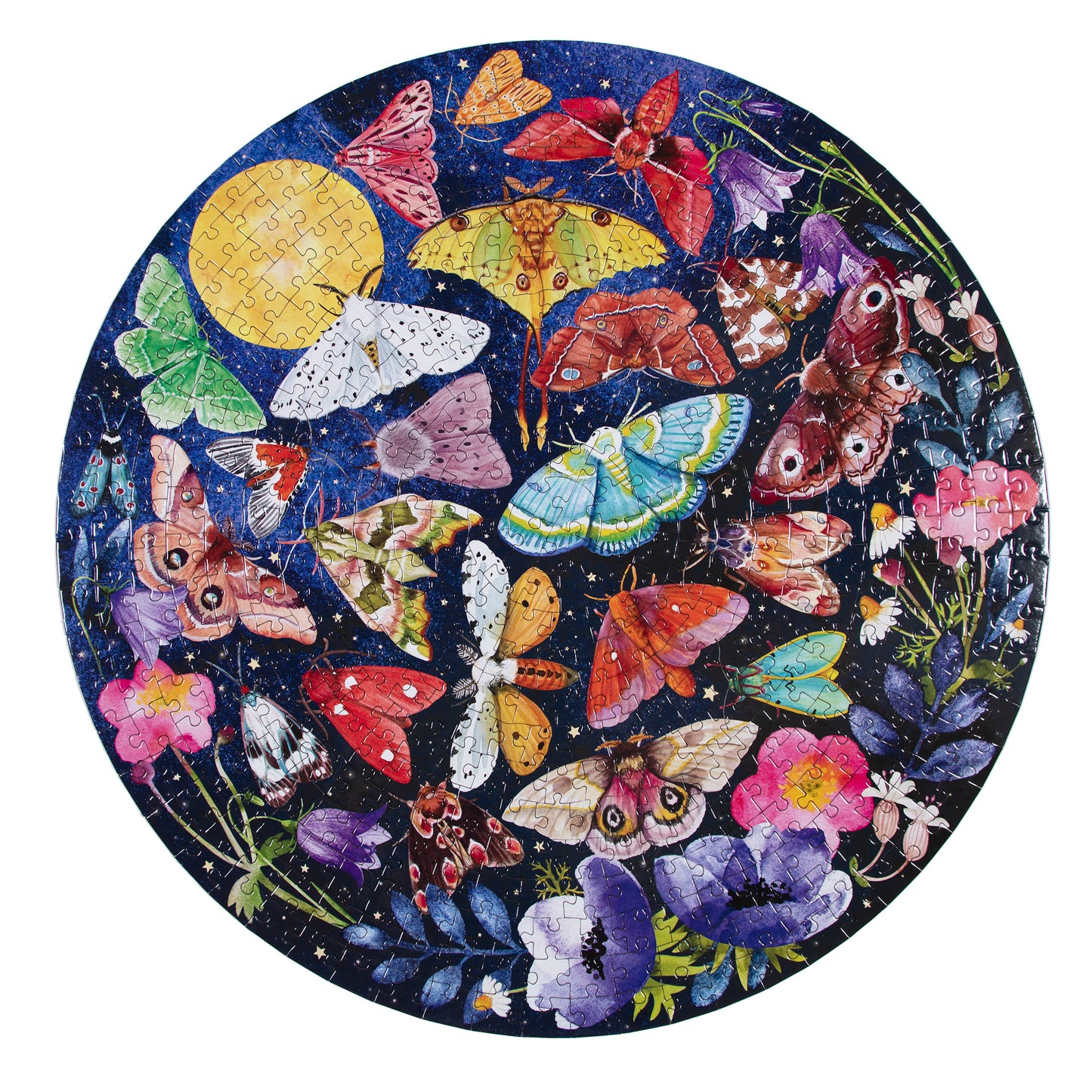 Moths 500 Piece Round Jigsaw Puzzle eeBoo Unique Goblincore Gifts for Adults