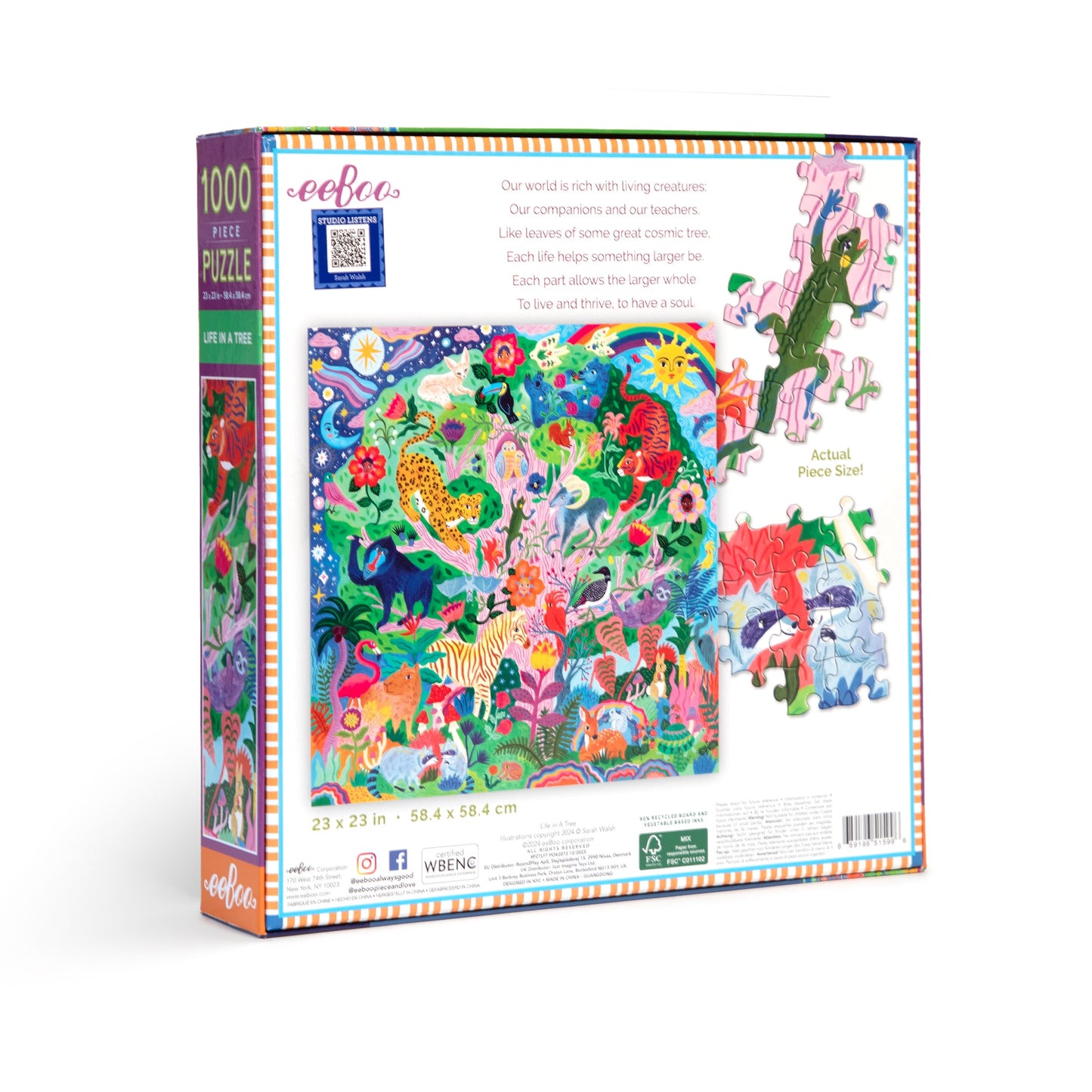 Life in a Tree 1000 Piece Puzzle by eeBoo | Unique Beautiful Gifts