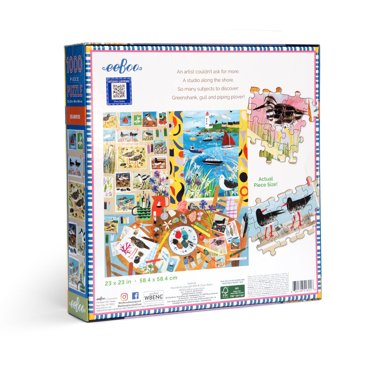 Seabirds 1000 Piece Puzzle by eeBoo | Unique Beautiful Gifts