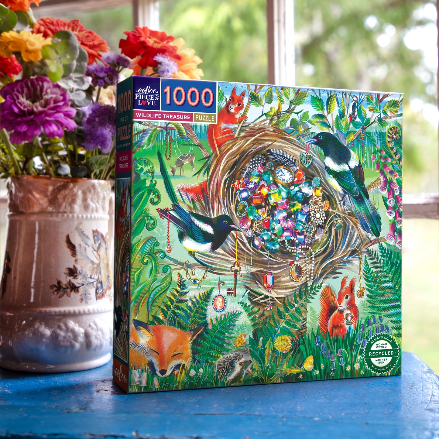 Wildlife Treasure 1000 Piece Puzzle by eeBoo | Unique Beautiful Gifts