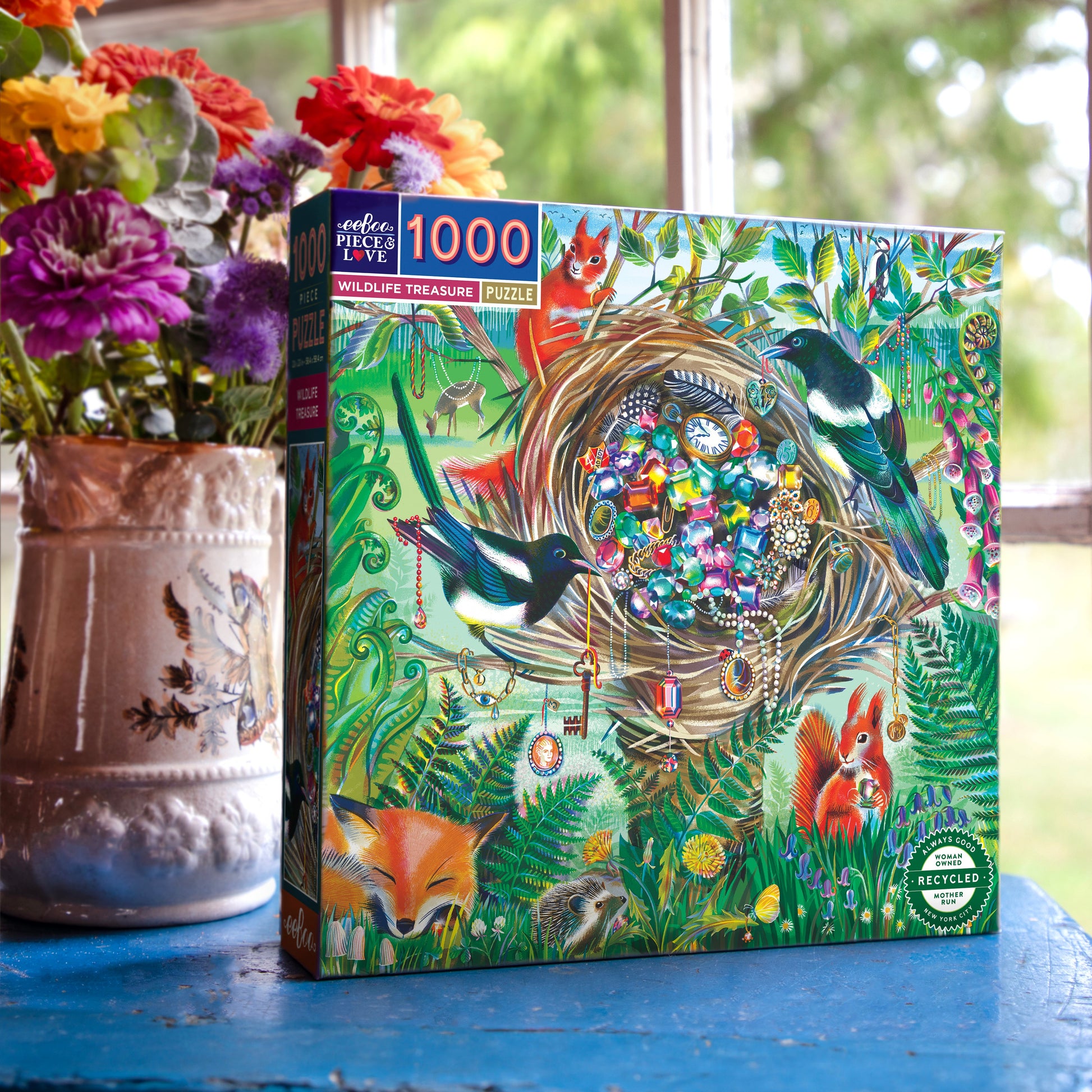 Wildlife Treasure 1000 Piece Puzzle by eeBoo | Unique Beautiful Gifts