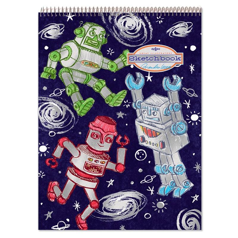 Silver Robots Sketchbook | Gifts by eeBoo