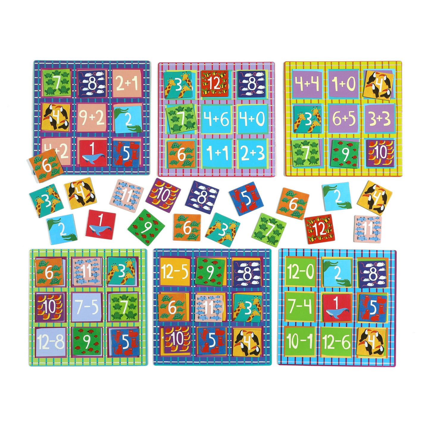 Simple Math Addition and Subtraction Bingo Game eeBoo Back to School for Kids Ages 5+