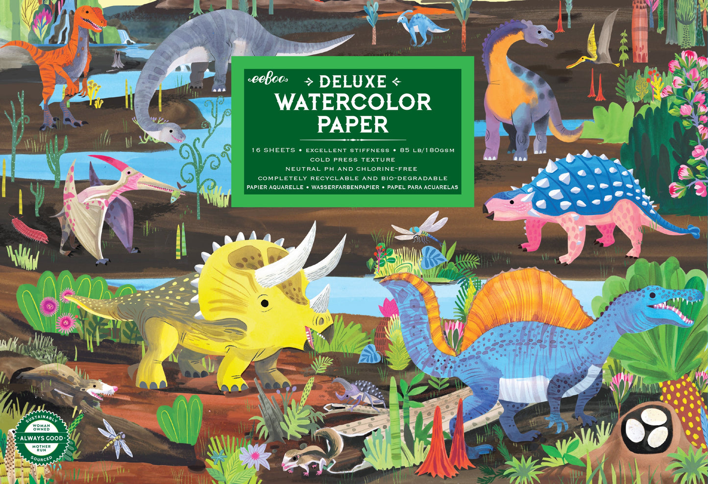 Dinosaur Watercolor Pad by eeBoo | Unique Fun Gifts