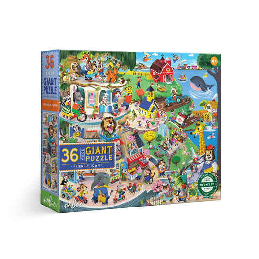 Friendly Town 36 Giant Jigsaw Puzzle by eeBoo | Unique Fun Gifts