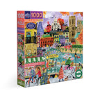 Artist Jennifer Orkin Lewis depicts a collection of Parisian landmarks offering a tour of the city of lights in crisp fall light. 1000 Piece Jigsaw Puzzle by eeBoo 