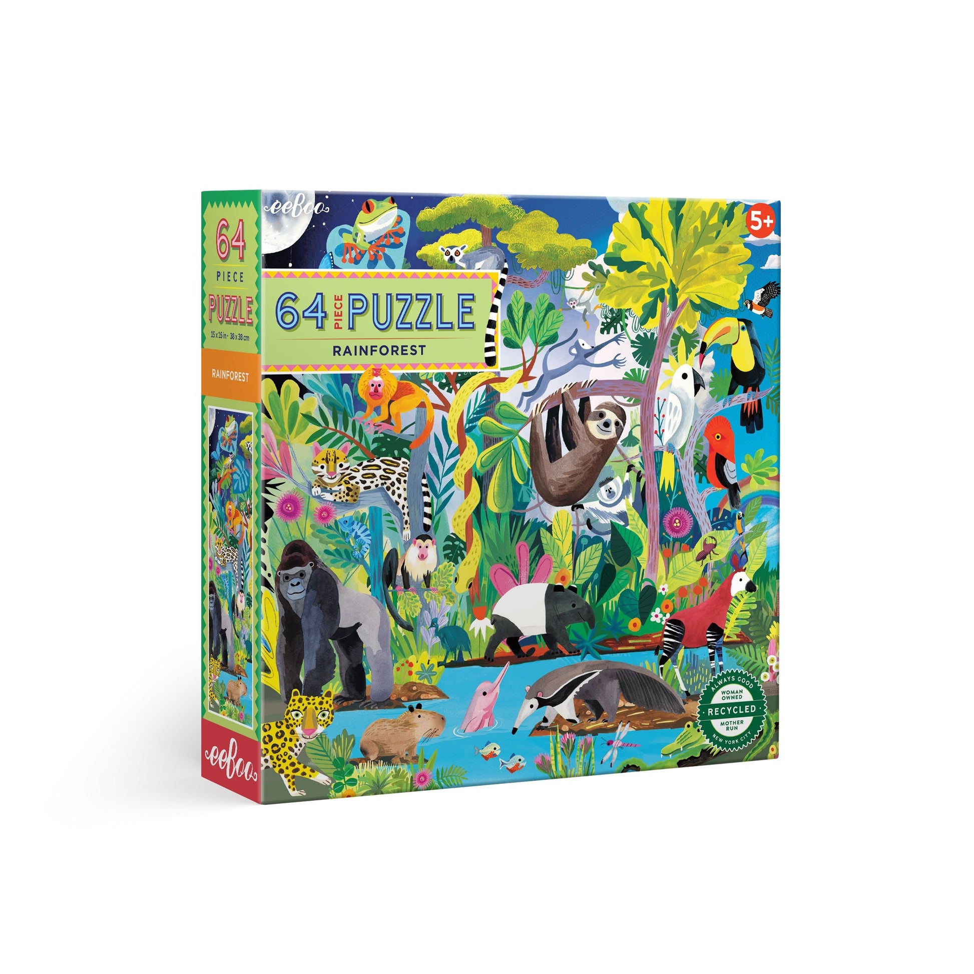 Rainforest 64 Piece Jigsaw Puzzle by eeBoo | Unique Fun Gifts