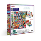 Illustrator Victoria Ball depicts a cozy, eclectic library full of patterns, plants, cats, & bric-a-brac.  1000 Piece Jigsaw Puzzle by eeBoo