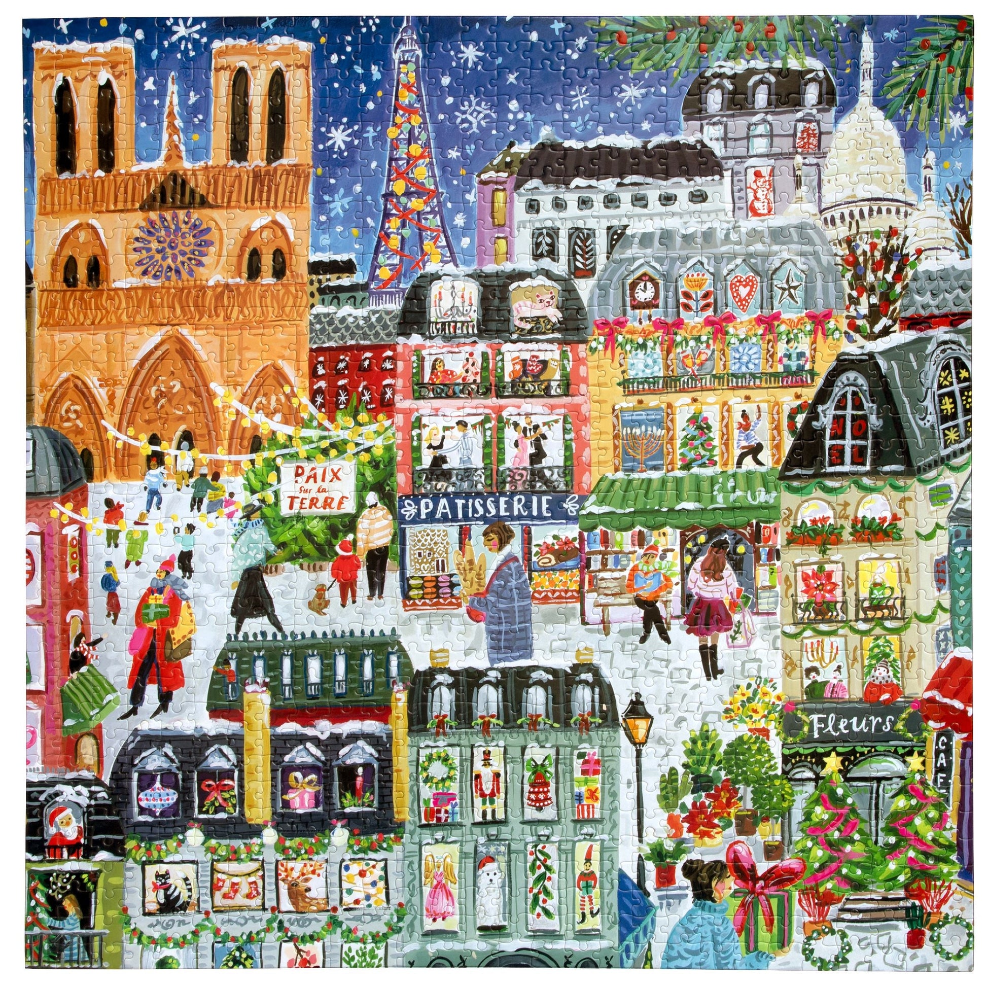 Paris Christmas 1000 Piece Puzzle by eeBoo | Unique Beautiful Gifts