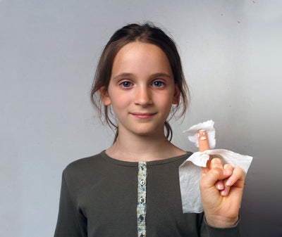 Mia's Daughter with a handmade puppet