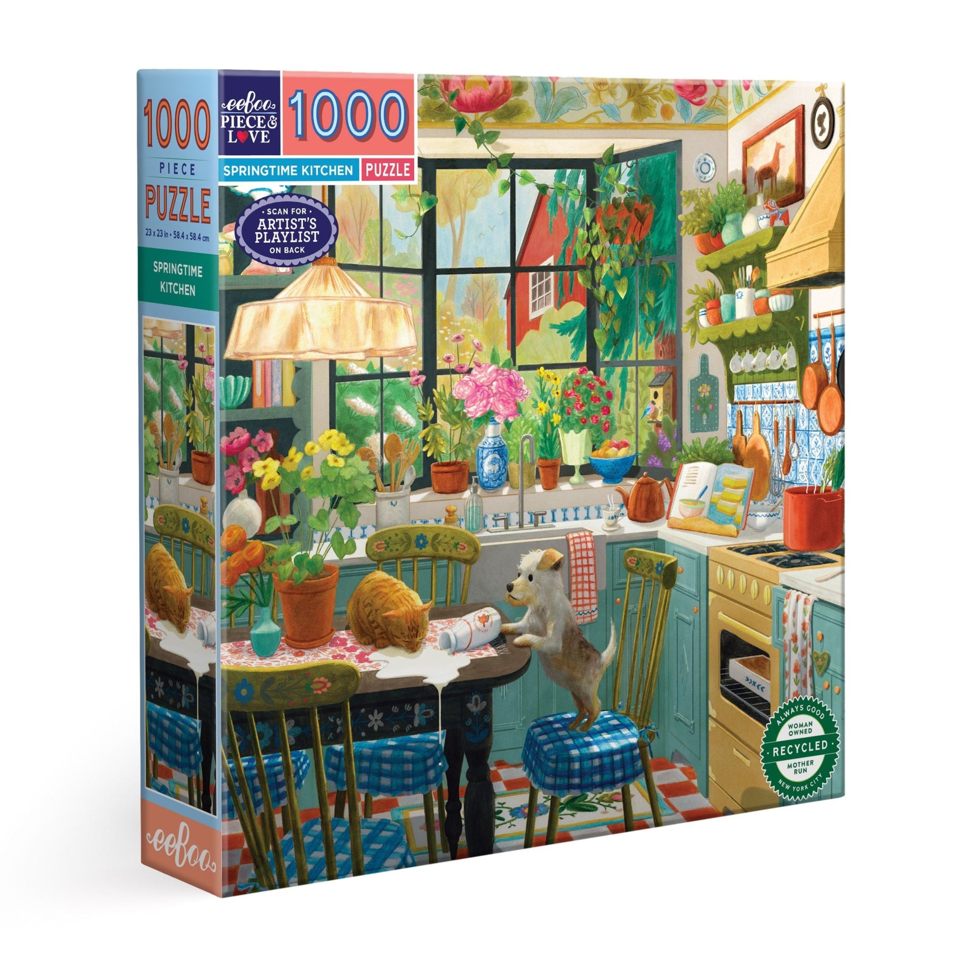 Springtime Kitchen 1000 Piece Jigsaw Puzzle by eeBoo | Unique Beautiful Gifts