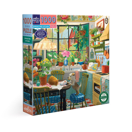 Springtime Kitchen 1000 Piece Jigsaw Puzzle by eeBoo | Unique Beautiful Gifts