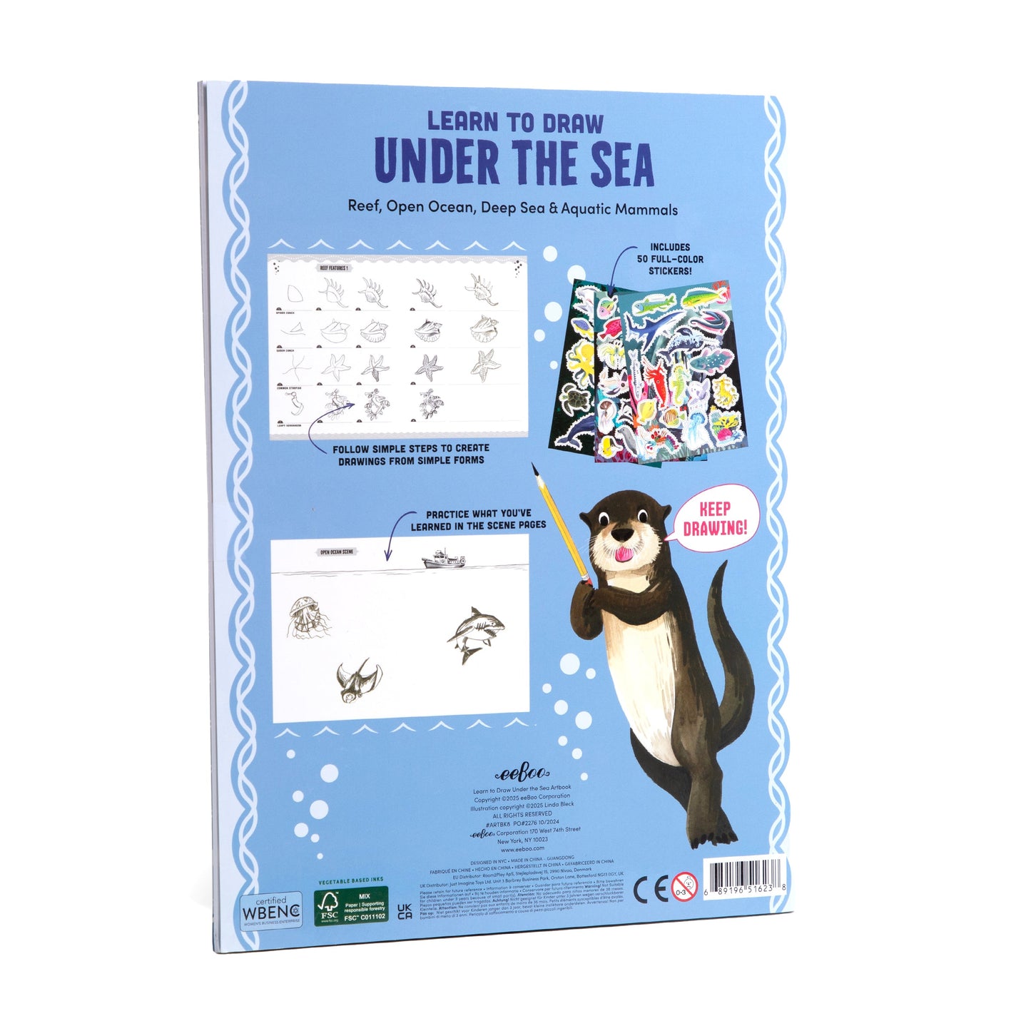 Learn to Draw Under the Sea Art Book by eeBoo | Gifts for Age 5+