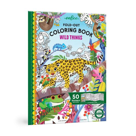 Fold-Out Coloring Book - Wild Things by eeBoo | Unique Fun Gifts