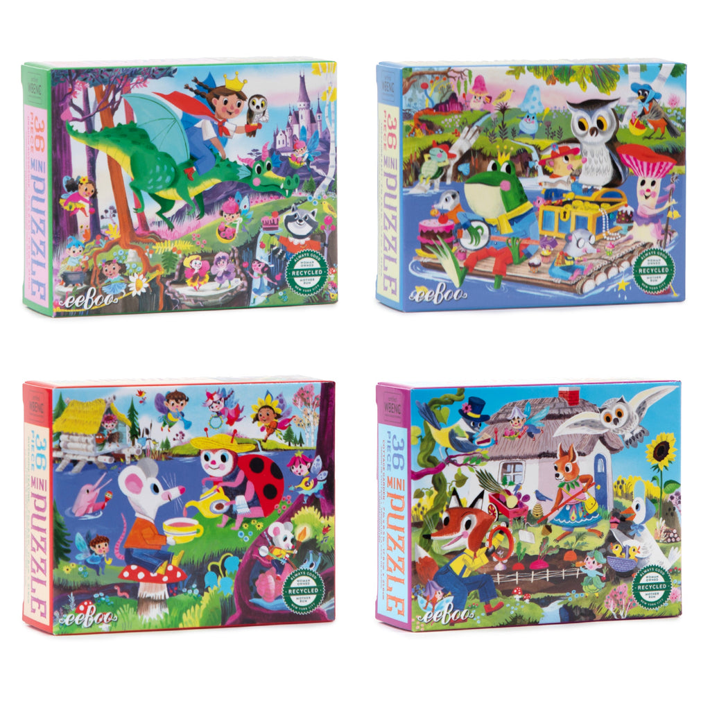 Fairies & Tales Mini Puzzle Assortment by eeBoo | Unique Fun Gifts
