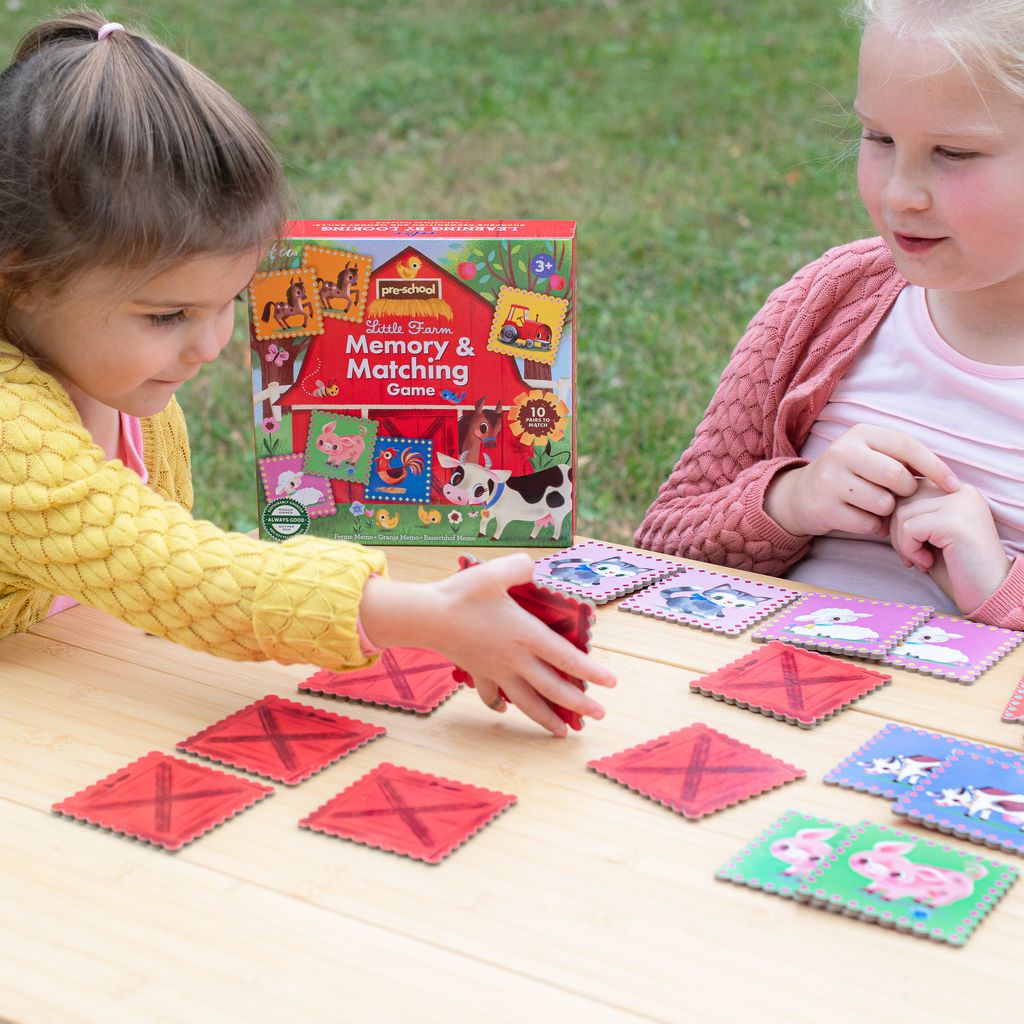 Preschool Little Farm Memory & Matching Game packaging. Pre-School Little Farm Matching Game