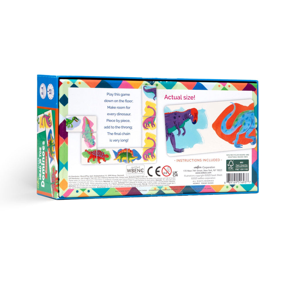 Dinosaur Head to Toe Dominoes by eeBoo | Unique Fun Gifts