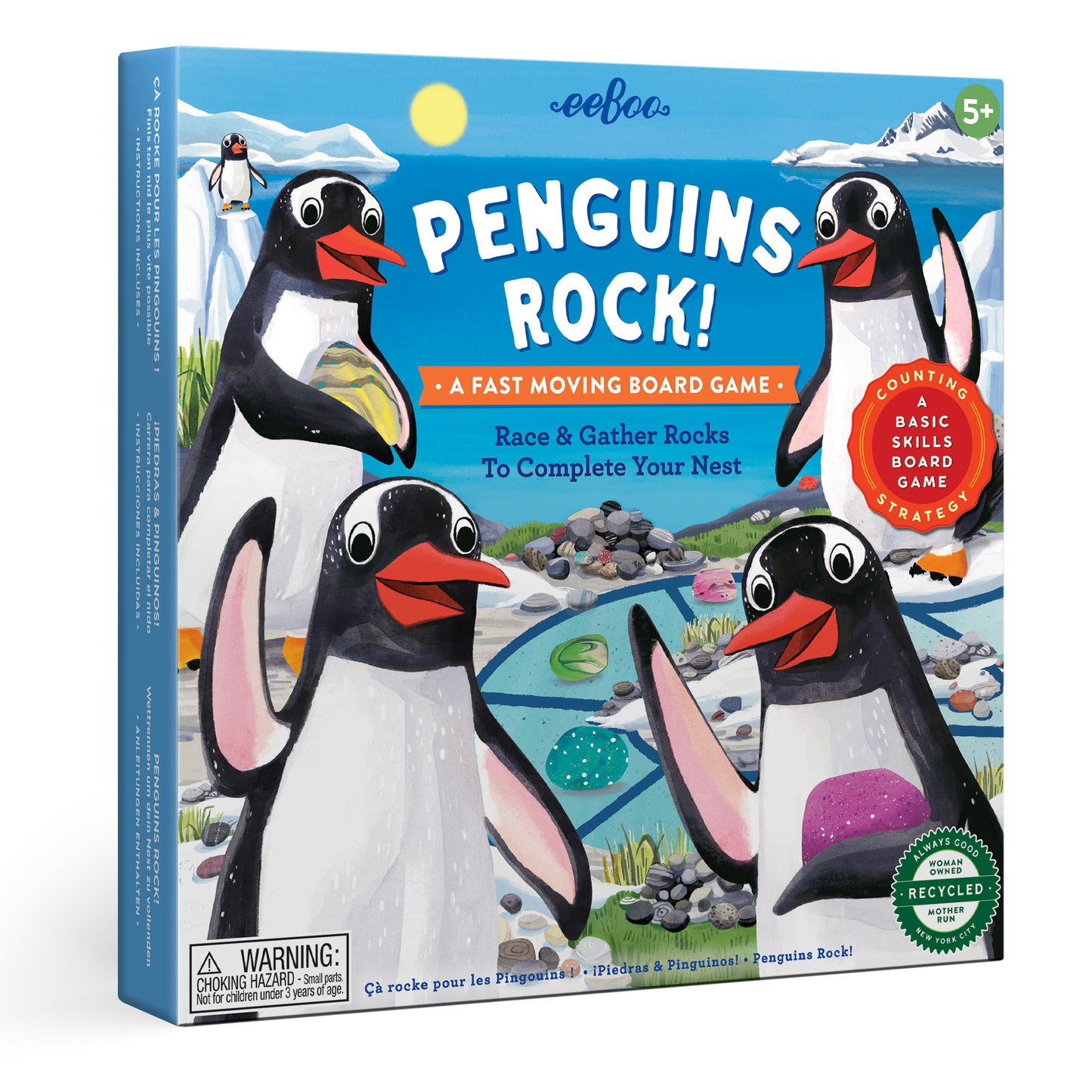 Penguins Rock! Board Game eeBoo Family Game Night Unique Gifts for Kids Ages 5+