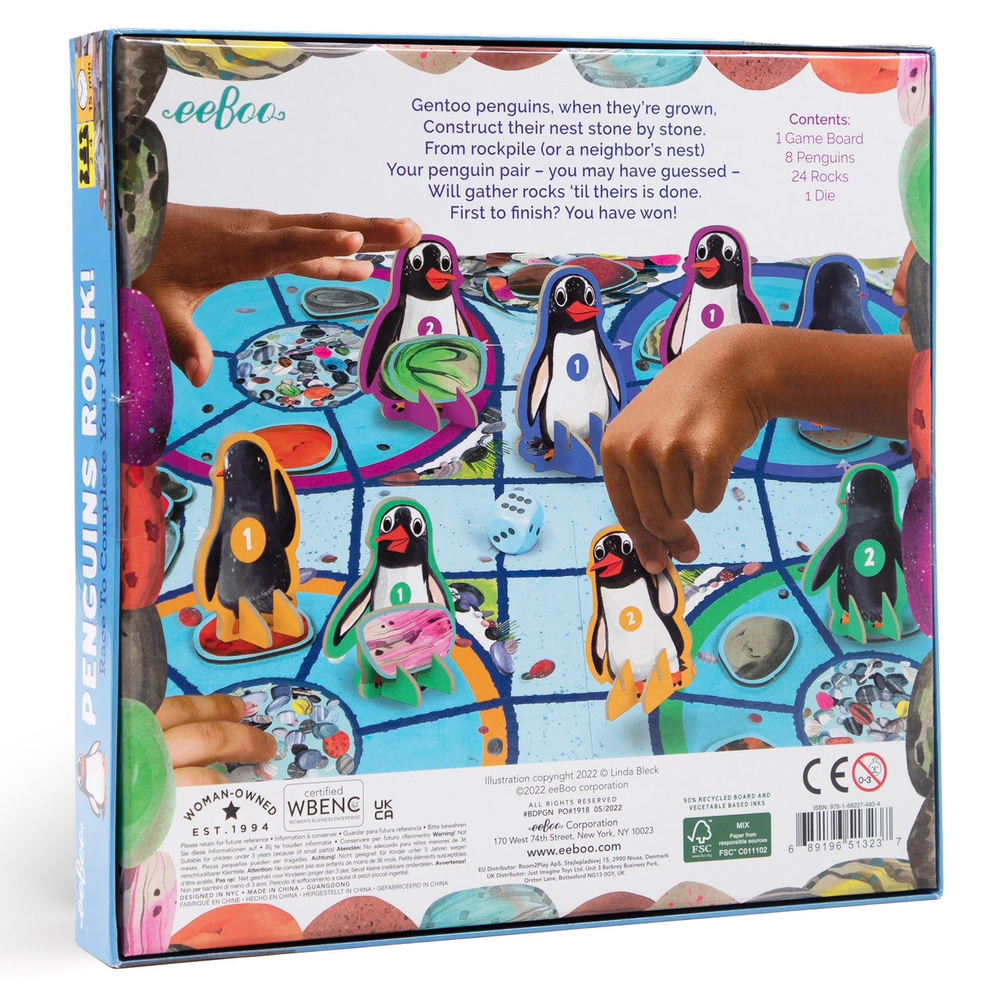 Penguins Rock! Board Game eeBoo Family Game Night Unique Gifts for Kids Ages 5+