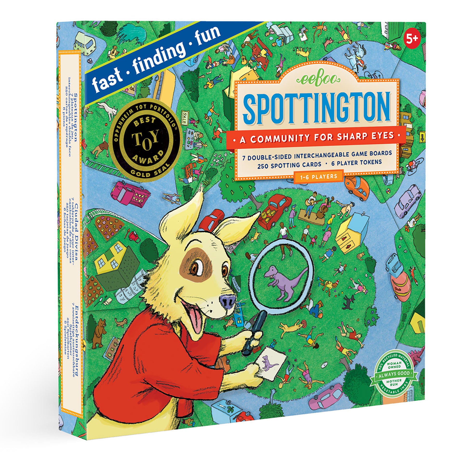 Spottington Seek and Find Award Winning Board Game eeBoo for Kids Ages 5+