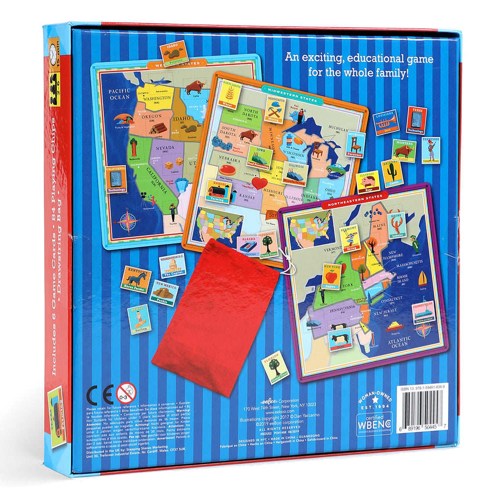 United States of America Geography Bingo Award Winning USA Game | eeBoo Great Geography Gift for Kids ages 5+