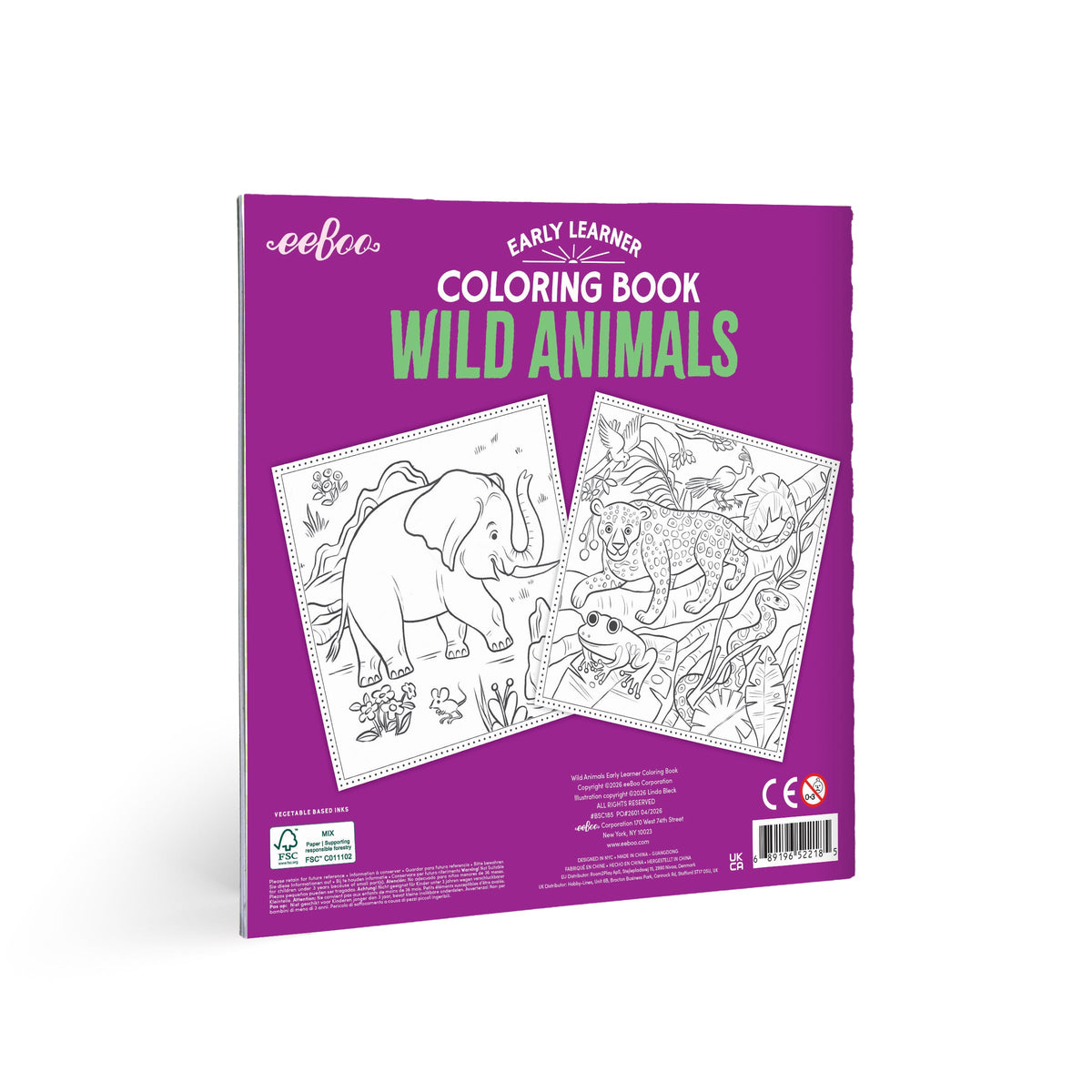 Wild Animals Square Coloring Book