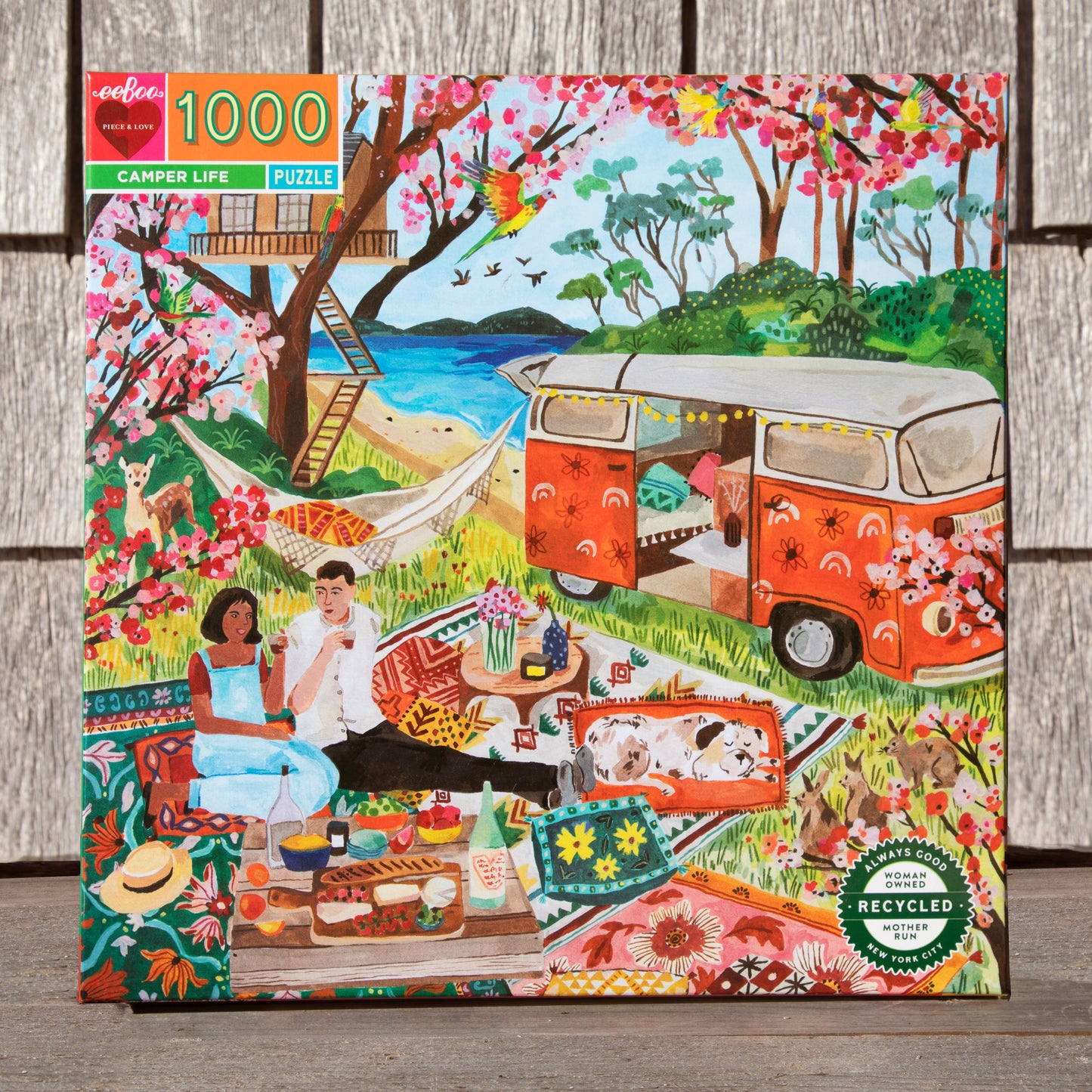 Camper Life 1000 Piece Jigsaw Puzzle Travel Nomad | eeBoo Piece & Love | Gifts for Van Life Travelers