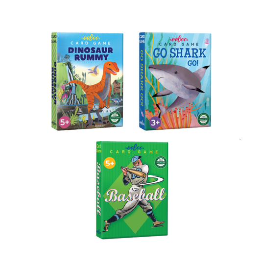 Dinosaur, Shark, And Baseball Playing Cards | Unique Fun Gifts for Kids Ages 5+