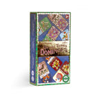 This Cottage Fairy Giant Dominoes set includes 28 oversized domino pieces, each featuring enchanted forest details illustrated by Gemma Koomen & finished with shiny gold foil. 