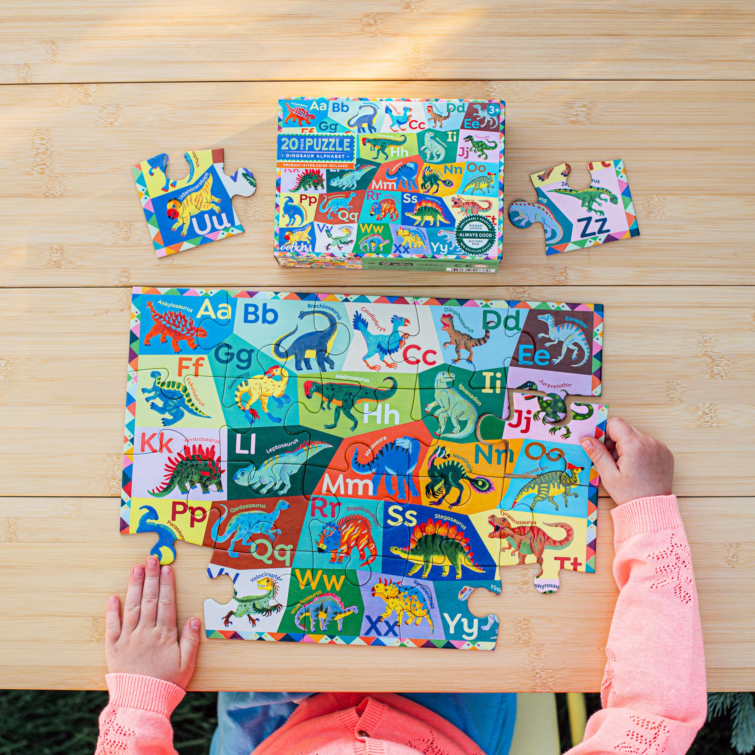 Dinosaur Alphabet 20 Piece Puzzle by eeBoo | Unique Fun Gifts