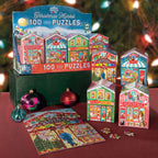 Christmas Market 100 Piece Puzzle Assortment (8) by eeBoo | Unique Beautiful Gifts