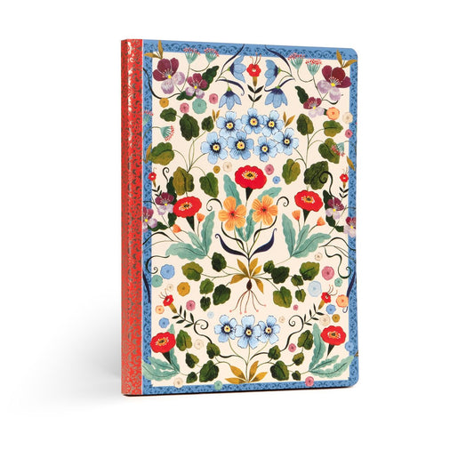 Floral notebook with a colorful design on a cream background. Flora's Luxe Journal by eeBoo | Unique Beautiful Gifts