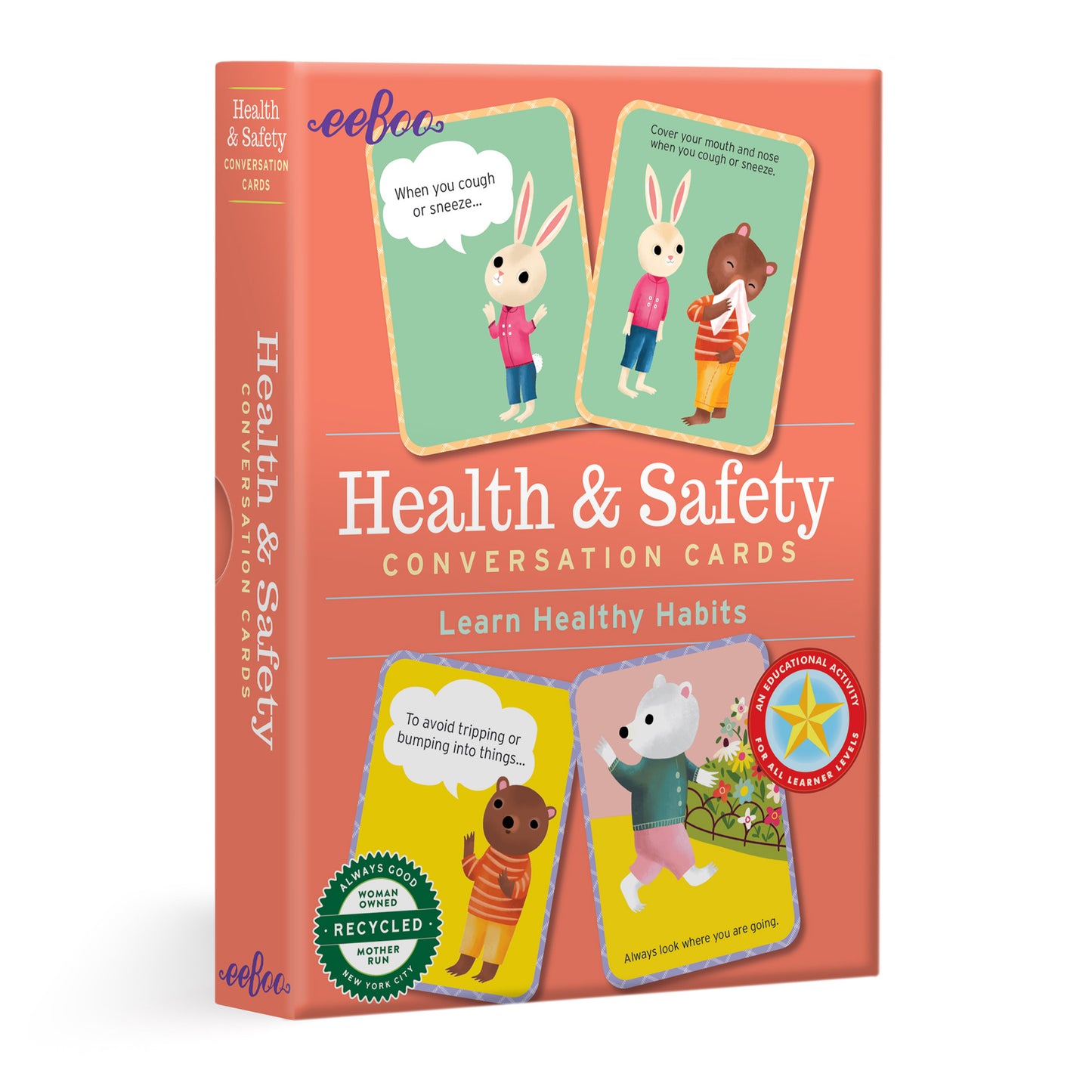 Health & Safety Conversation Flash Cards | eeBoo Educational Gifts for 3+ Teach Kids Wash Your Hands