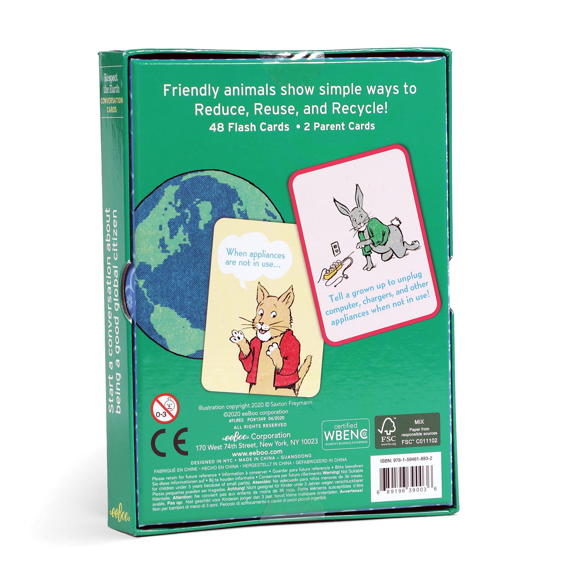 Respect The Earth Environmental Educational Flash Cards eeBoo for Kids Ages 5+