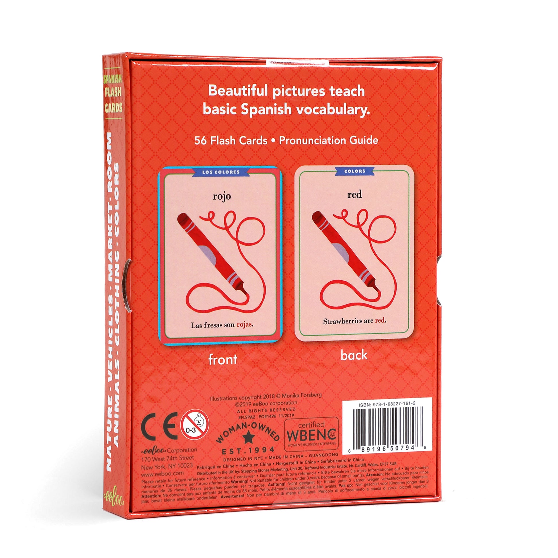 Spanish Vocabulary Flash Cards Educational Language Learning by eeBoo