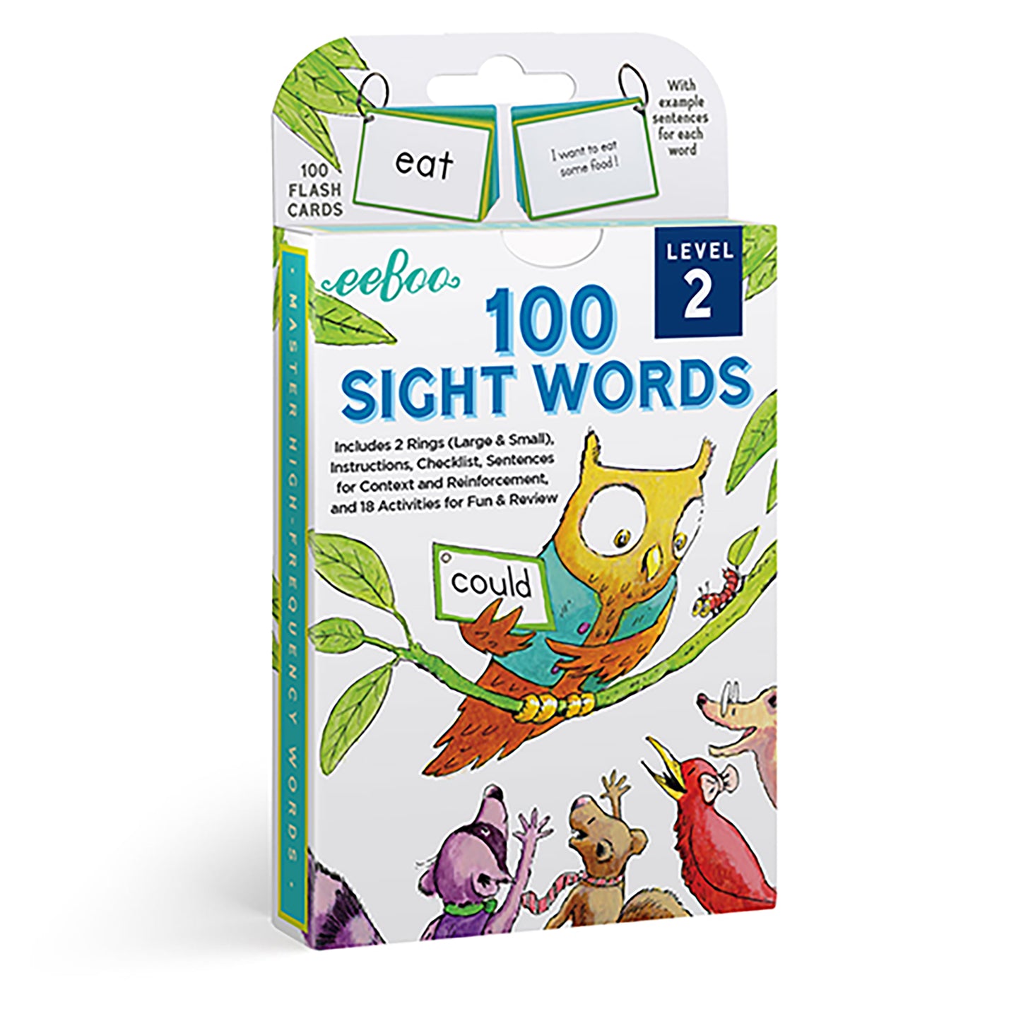 100 Sight Words Level 2 Literacy Dolch List Flash Cards for Kids eeBoo