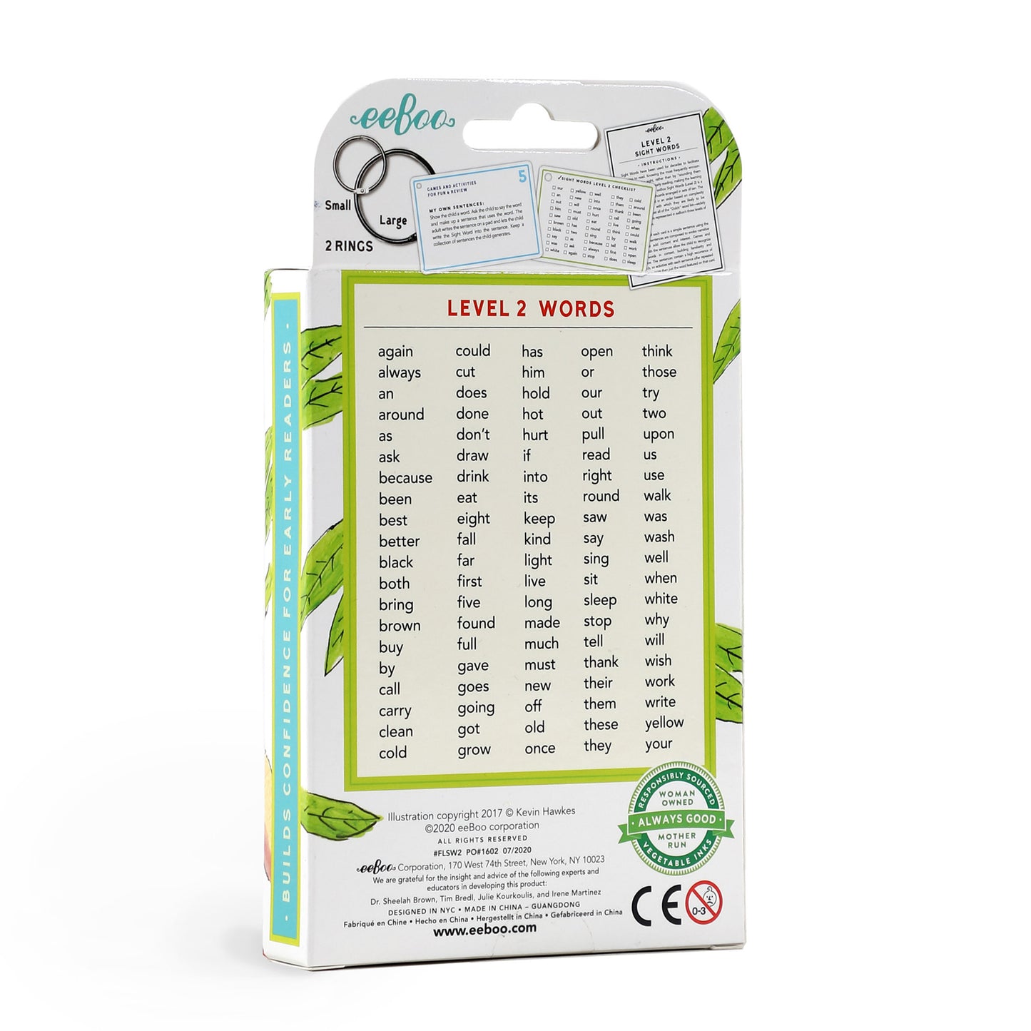 100 Sight Words Level 2 Literacy Dolch List Flash Cards for Kids eeBoo