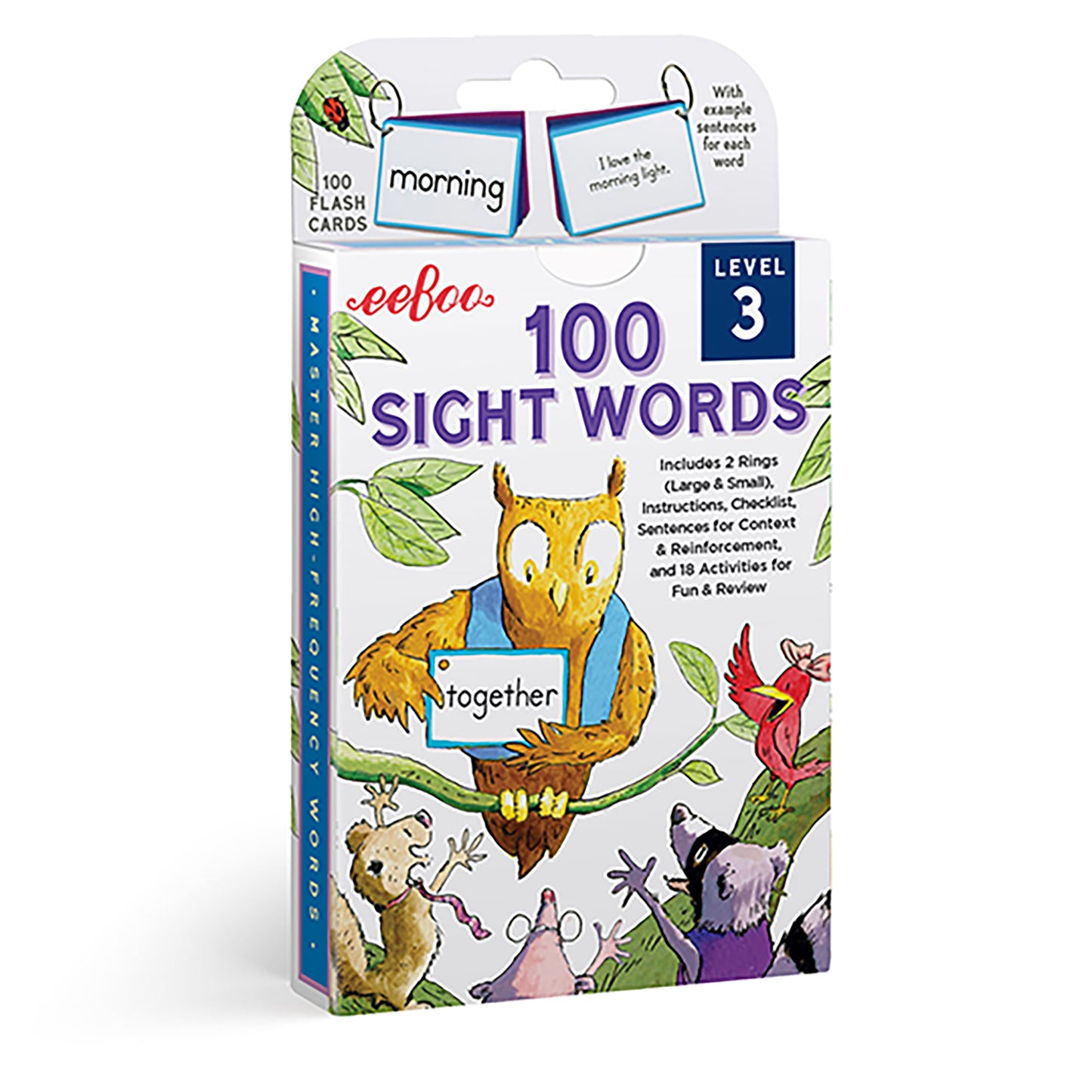 100 Sight Words Level 3 Literacy Dolch List Flash Cards for Kids eeBoo