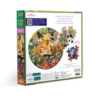 Watercolorist Maria Over depicts a dreaming fox surrounded by swirling color, flowers, birds, berries & more. 500 Piece Jigsaw Puzzle by eeBoo 