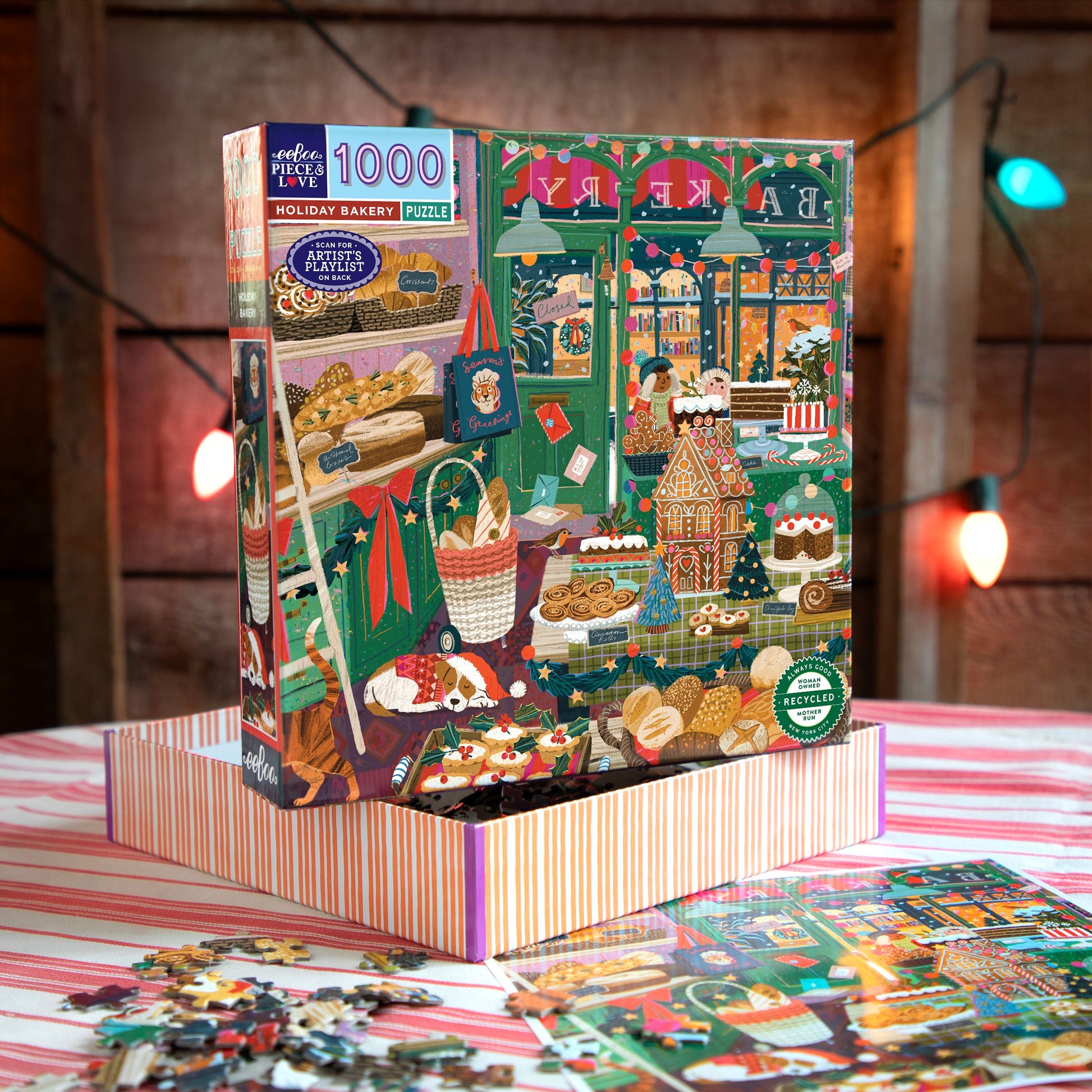 Holiday Bakery 1000 Piece Puzzle by eeBoo | Unique Beautiful Gifts