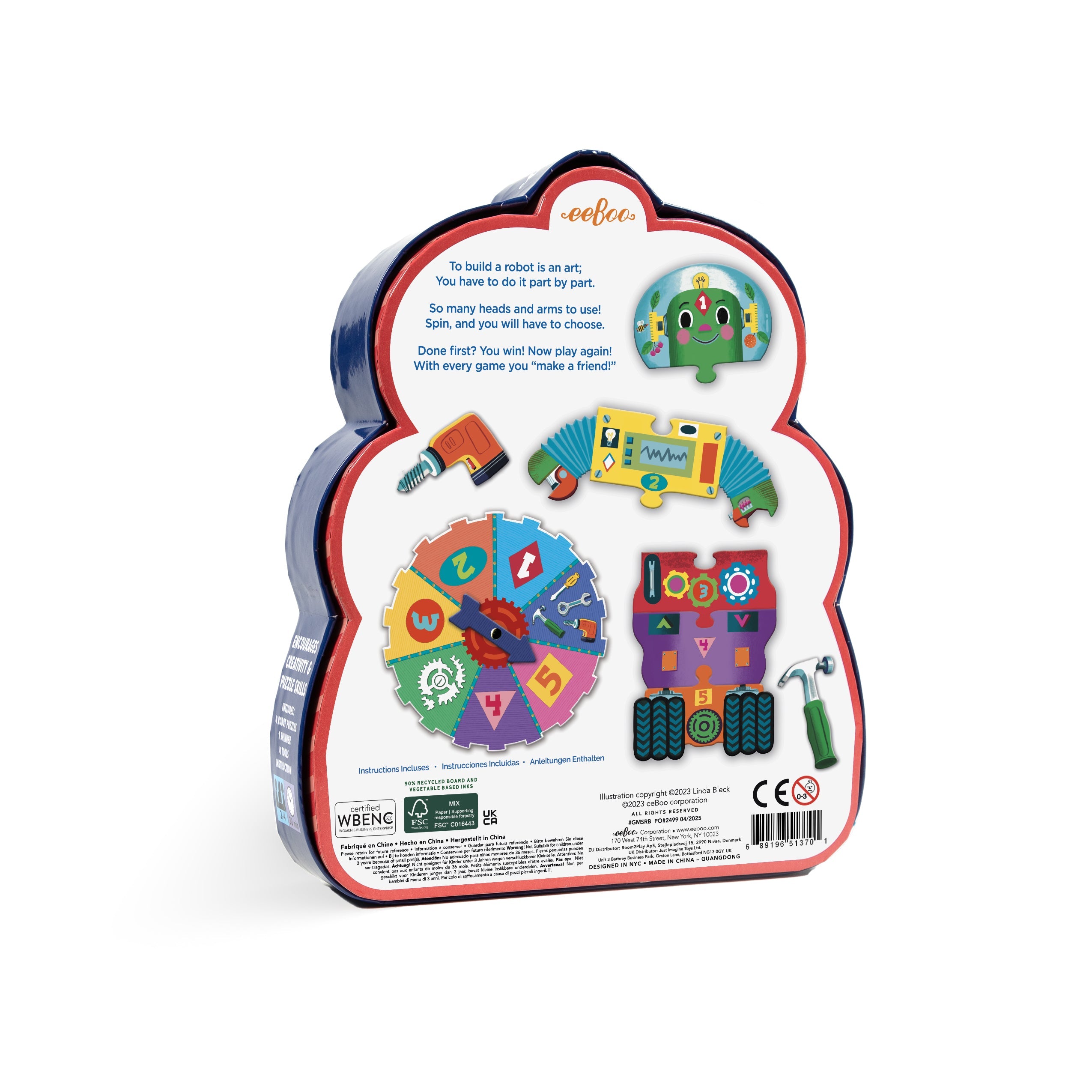 Build a Robot Shaped Spinner Game eeBoo