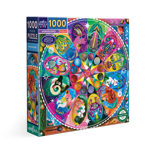 Colorful puzzle box with astrological design. Horoscopes 1000 Piece Puzzle
