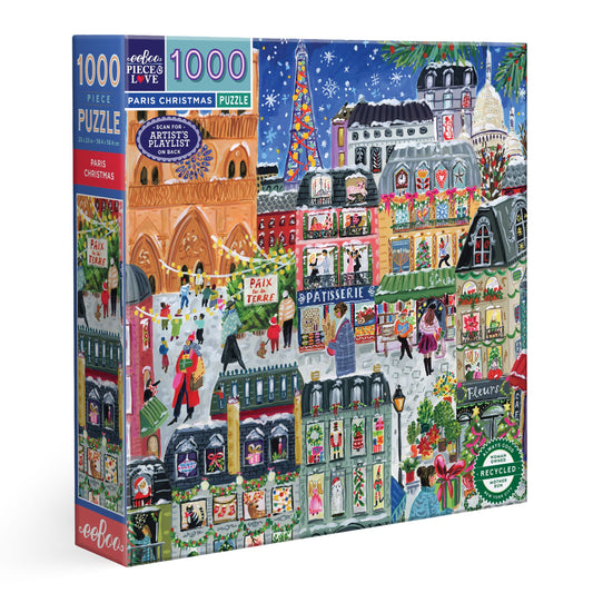 Paris Christmas 1000 Piece Puzzle by eeBoo | Unique Beautiful Gifts