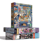 Kitchen Chickens and Cat 1000 Piece Jigsaw Puzzle | eeBoo Piece & Love | Farmhouse Nostalgia Gift