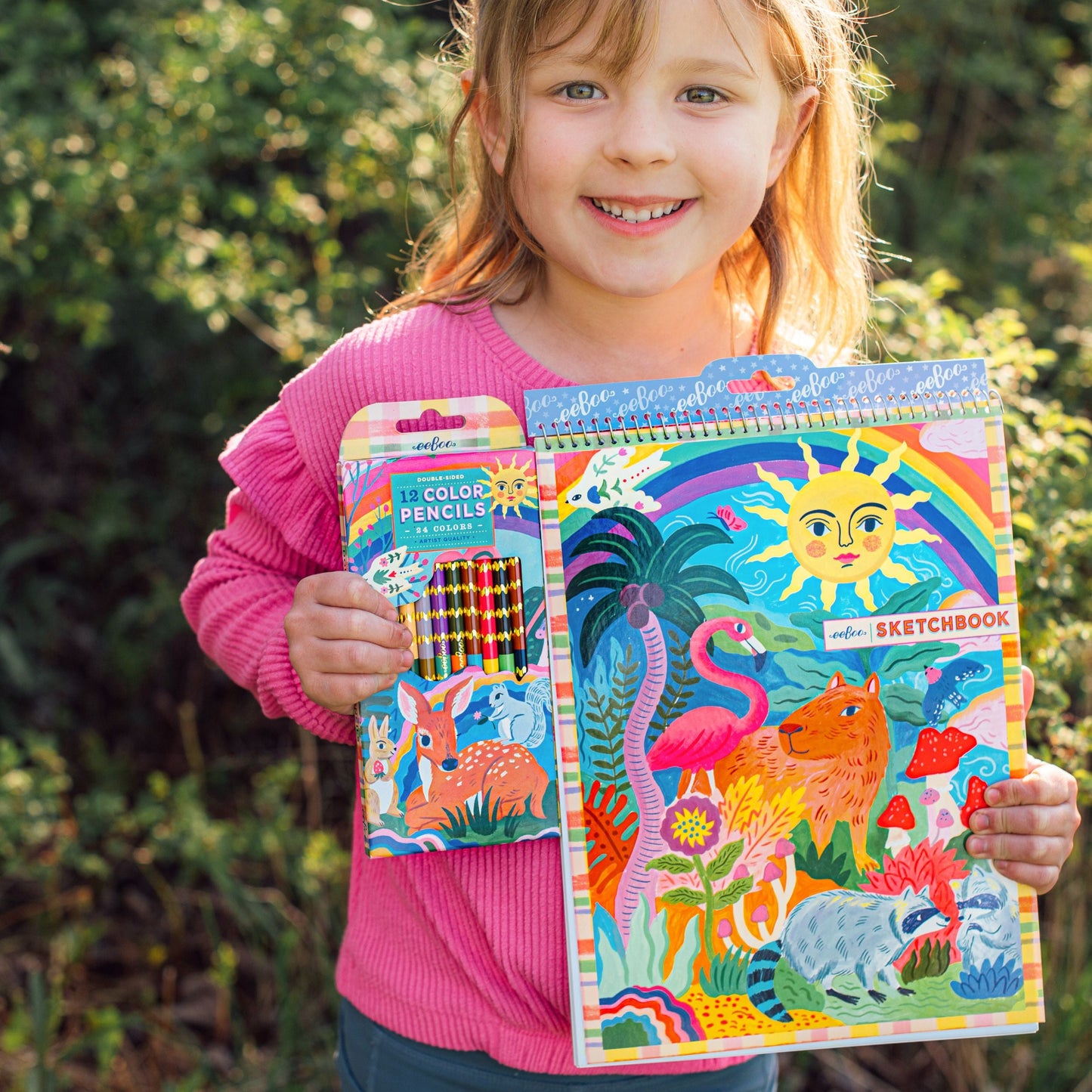 Fawn & Sun 12 Double Sided Color Pencils by eeBoo | Unique Fun Gifts