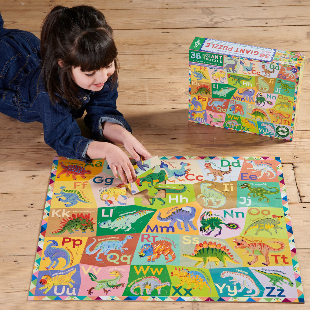 Alphabet of Dinosaurs 36 Piece Giant Puzzle by eeBoo | Unique Fun Gifts