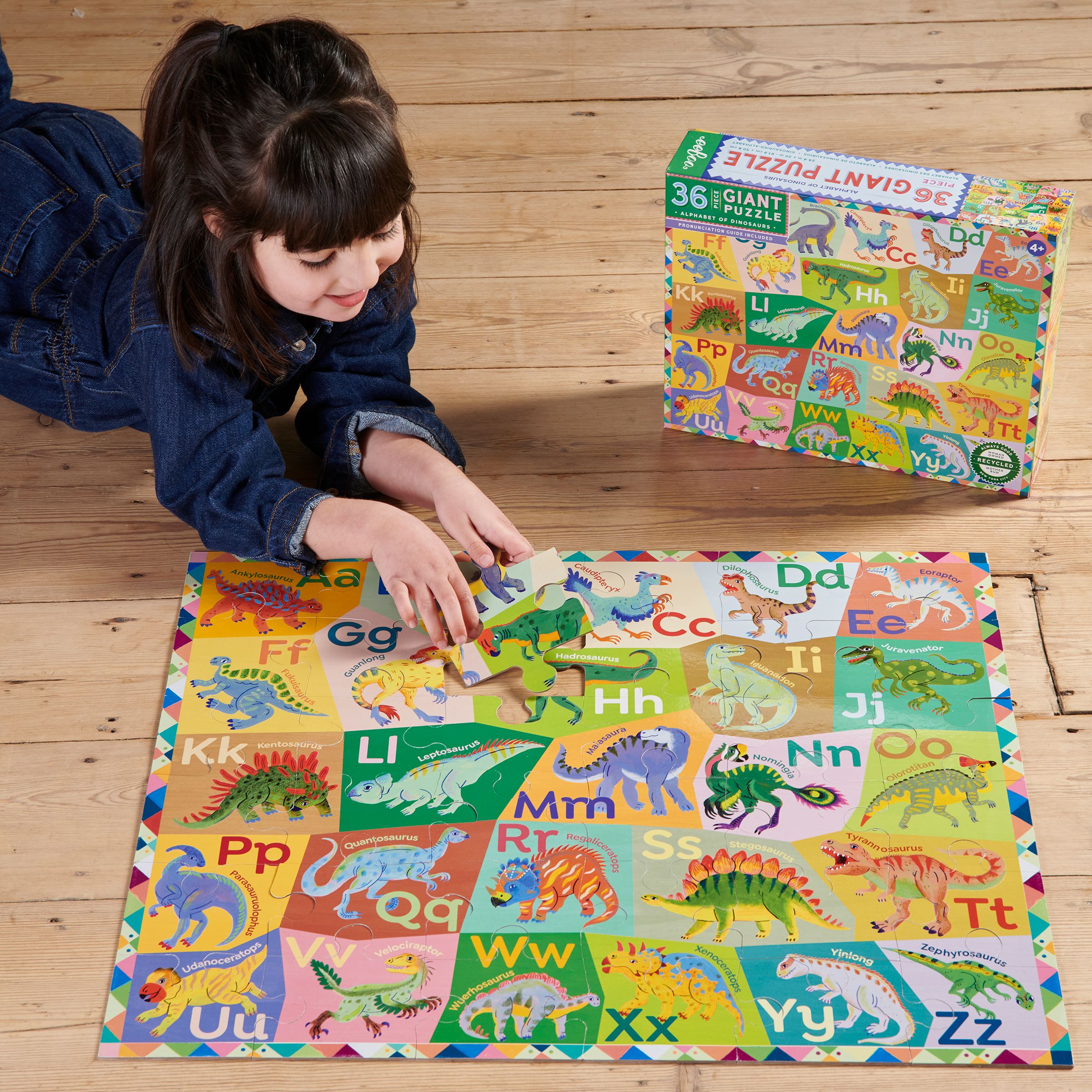 Alphabet of Dinosaurs 36 Piece Giant Puzzle by eeBoo | Unique Fun Gifts