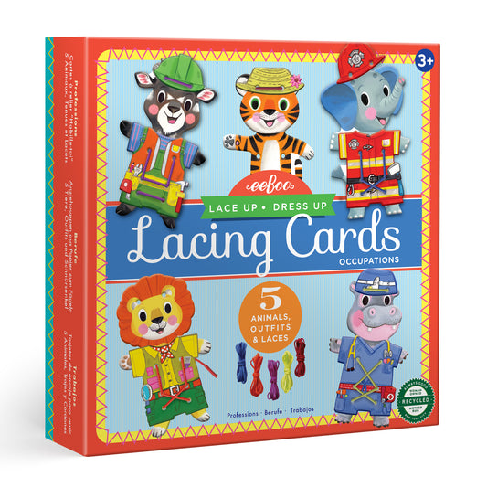 Occupations Dress Up Lacing Card | Unique Great Gifts for Kids Ages 3+ | Teaches Hand Eye Coordination